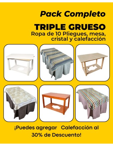 Pack Varios Colores - Triple Grueso Antimanchas 10 Pliegues con Tapete Deluxe