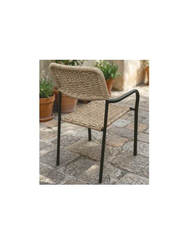 SILLA DE EXTERIOR SAVA MIMBRE / NEGRO
