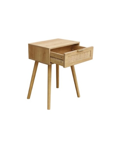 MESILLA DE NOCHE 40 x 30 CM FREYA PINO / RATTAN