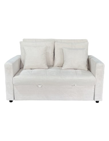 SOFA CAMA DIVAN 140 CM CORDUROY CREMA