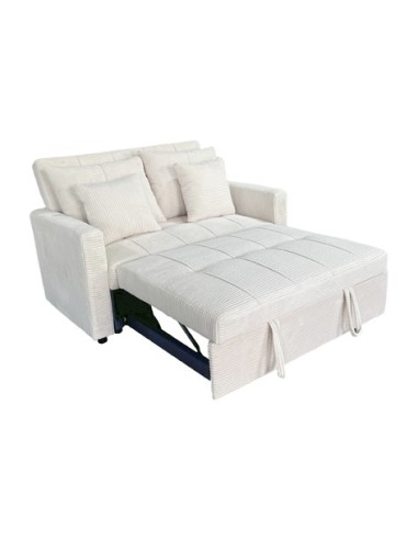 SOFA CAMA DIVAN 140 CM CORDUROY CREMA