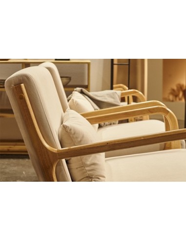 BUTACA TOKIO MICROFIBRA BEIGE / MADERA