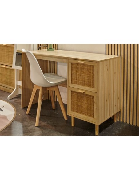 MESA ESTUDIO DÉCOR 120 x 48 CM PINO / RATTAN