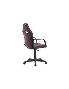 SILLÓN GIRATORIO XTR JUNIOR SÍMIL PIEL NEGRO - DETALLES EN ROJO 2