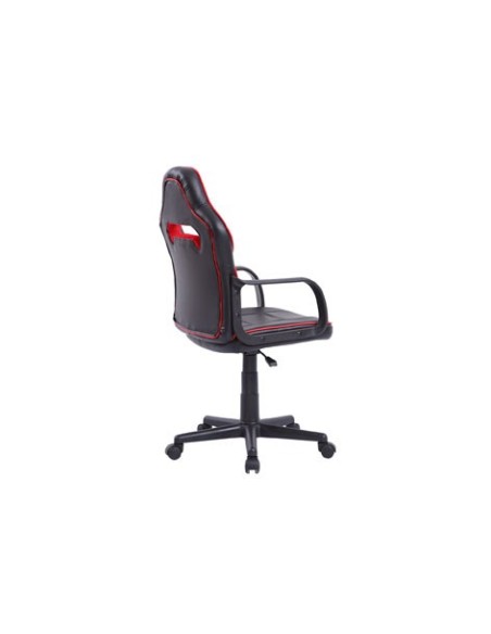 SILLÓN GIRATORIO XTR JUNIOR SÍMIL PIEL NEGRO - DETALLES EN ROJO