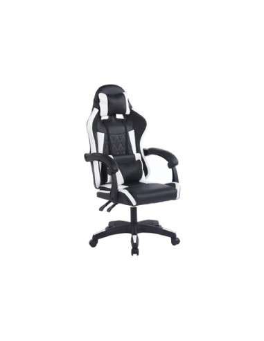 SILLON GIRATORIO GAMING MASTER SIMIL PIEL NEGRO / BLANCO