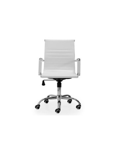 SILLÓN GIRATORIO LUCY SÍMIL PIEL BLANCO