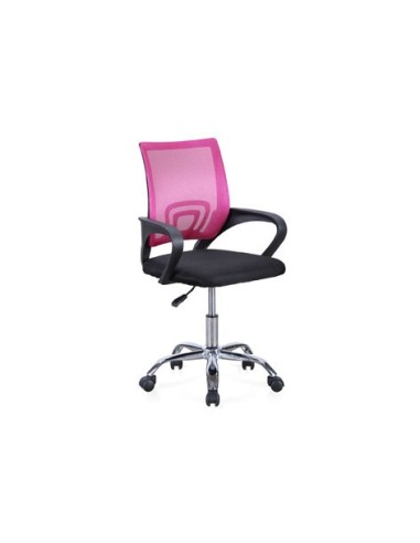 SILLA DE OFICINA GIRATORIA MODELO VITA NEGRO / ROSA
