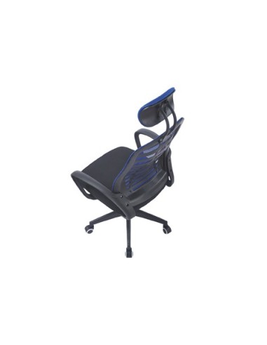 SILLON GIRATORIO CON REPOSACABEZAS KNECK RED TRANSPIRABLE NEGRO / AZUL