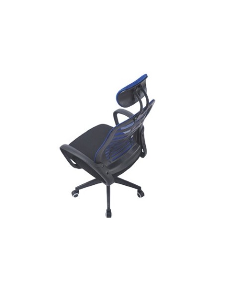 SILLON GIRATORIO CON REPOSACABEZAS KNECK RED TRANSPIRABLE NEGRO / AZUL
