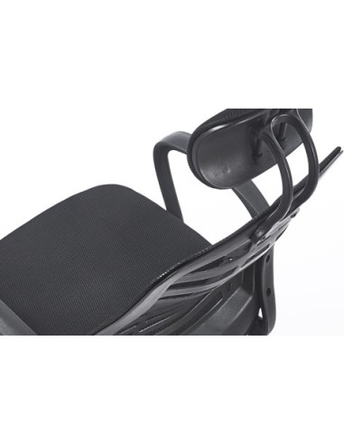 SILLON GIRATORIO CON REPOSACABEZAS KNECK RED TRANSPIRABLE NEGRO