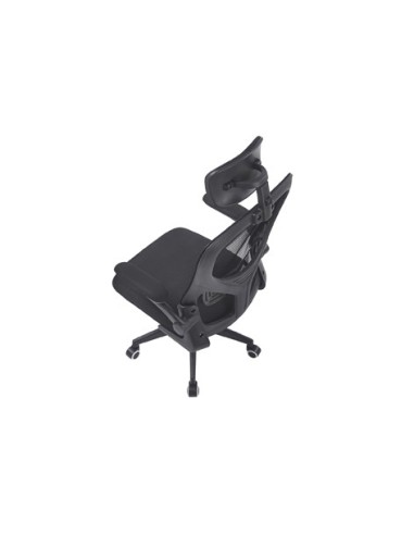 SILLON GIRATORIO CON REPOSACABEZAS AERO RED TRANSPIRABLE NEGRO