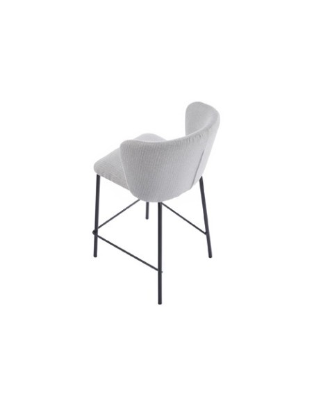 TABURETE TAPIZADO MARGOT ALTO ASIENTO 75 CM TEJIDO BEIGE