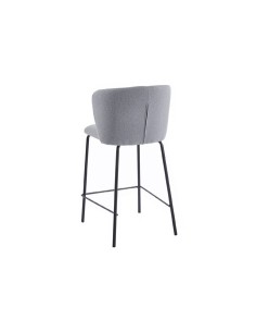 TABURETE TAPIZADO MARGOT ALTO ASIENTO 75 CM TEJIDO GRIS 2