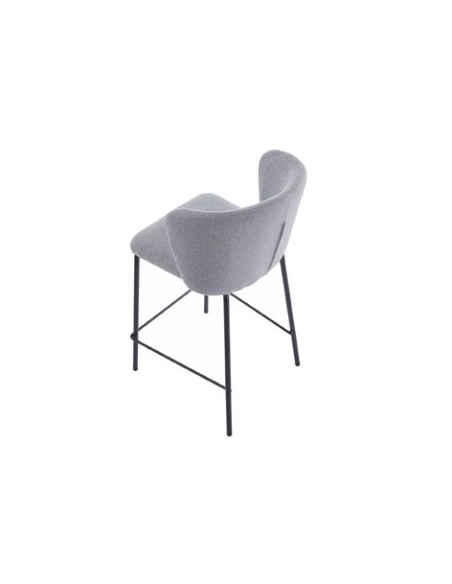 TABURETE TAPIZADO MARGOT ALTO ASIENTO 65 CM TEJIDO GRIS