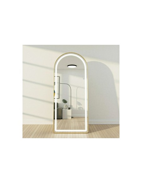 ESPEJO PIE CON MARCO DORADO E ILUMINACION LED MAKE-UP 65 X 170 CM