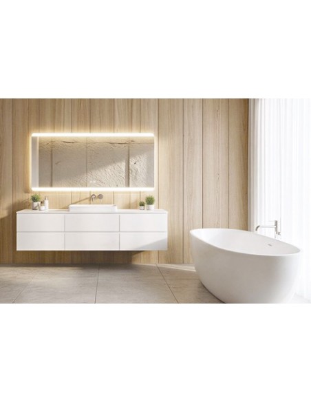 ESPEJO PARED CON ILUMINACION LED Y FUNCION ANTIVAHO  SQUARE 130 x 80 CM