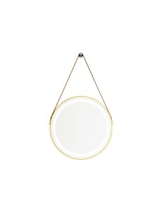 ESPEJO COLGAR CON MARCO DORADO E ILUMINACION LED BELT 60 X 60 CM