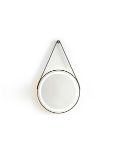 ESPEJO COLGAR CON MARCO NEGRO E ILUMINACION LED BELT 60 X 60 CM