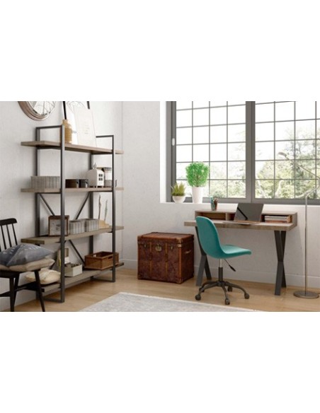 ESTANTERIA ALTA PLANK ROBLE AMERICAN / NEGRO