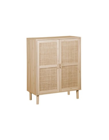 ARMARIO BAJO DÉCOR 80 x 40 CM PINO / RATTAN
