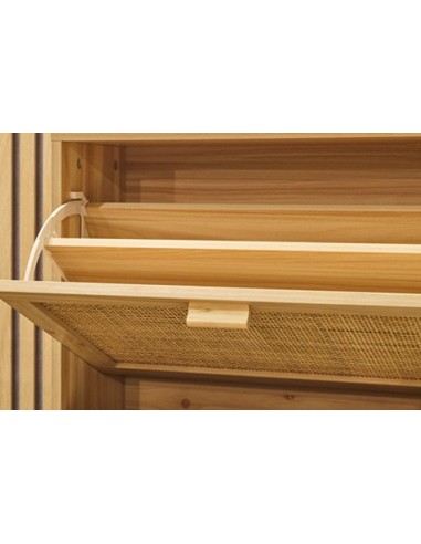 ZAPATERO DECOR 60 x 24 CM PINO / RATTAN