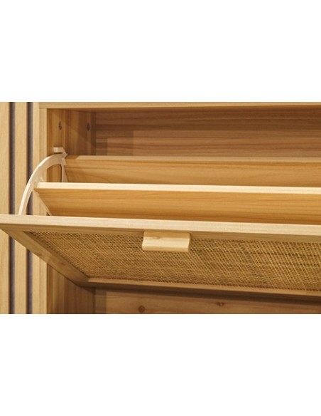 ZAPATERO DECOR 60 x 24 CM PINO / RATTAN