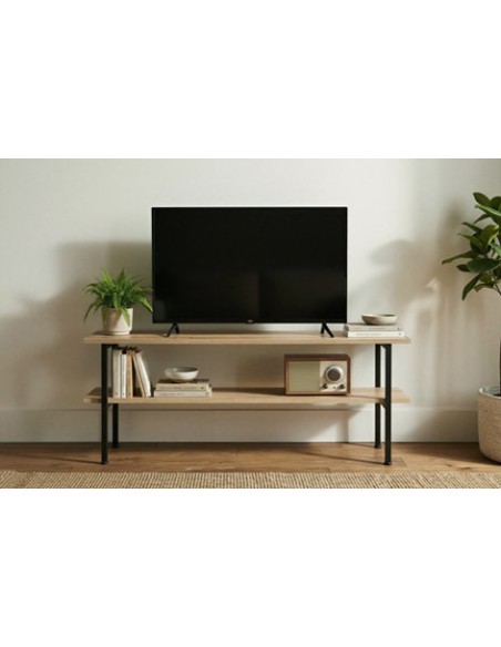 MESA AUXILIAR / TV DECK 120 x 30 CM OAK / NEGRO