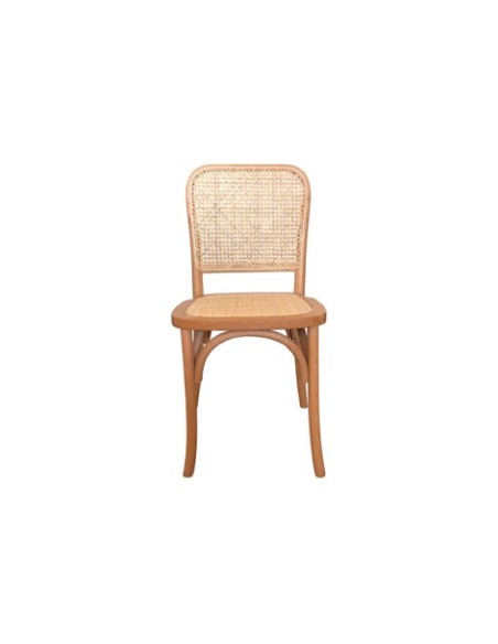 SILLA COMEDOR MADERA TOSCANA NATURAL CLARO / RATTAN