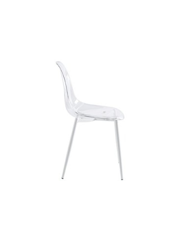 SILLA COMEDOR TELMA TRANSPARENTE PATAS BLANCAS