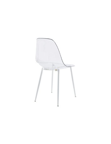 SILLA COMEDOR TELMA TRANSPARENTE PATAS BLANCAS