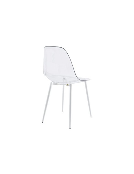 SILLA COMEDOR TELMA TRANSPARENTE PATAS BLANCAS