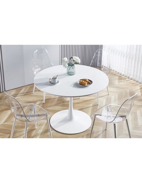 SILLA COMEDOR TELMA TRANSPARENTE PATAS BLANCAS