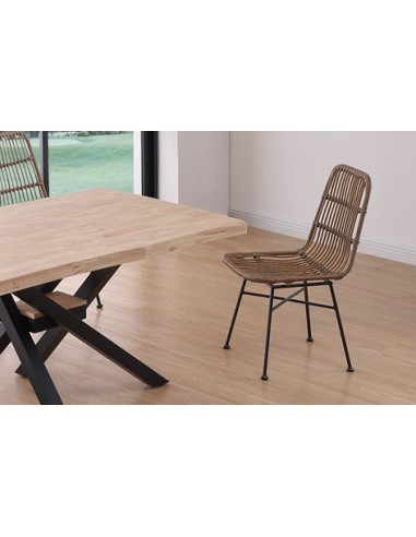 SILLA COMEDOR THAI RATTAN SINTÉTICO  MARRON / NEGRO