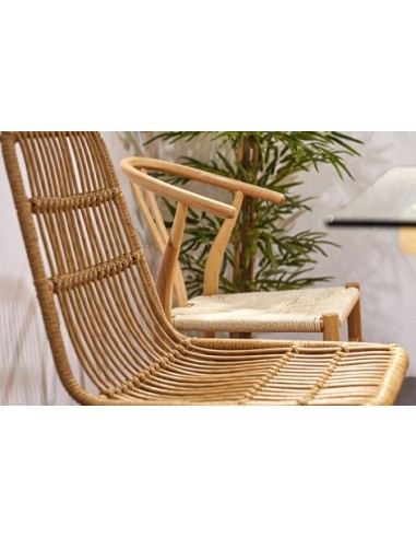 SILLA COMEDOR THAI RATTAN SINTÉTICO  MARRON / NEGRO