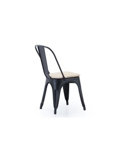 SILLA COMEDOR TOLIX NEGRO ASIENTO ROBLE NORDISH 2