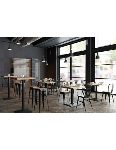 SILLA COMEDOR TOLIX NEGRO ASIENTO ROBLE NORDISH