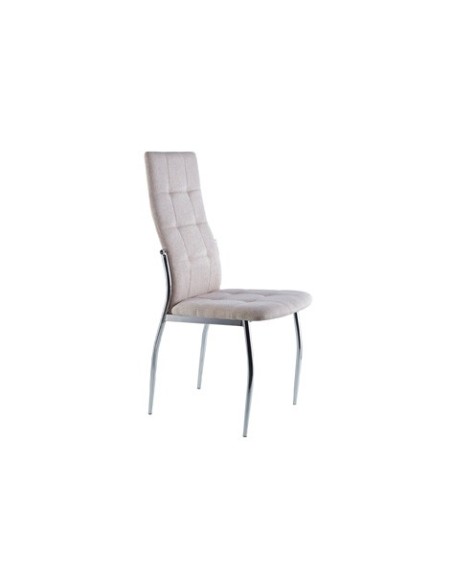 SILLA COMEDOR DIANA TEJIDO BEIGE / CROMO