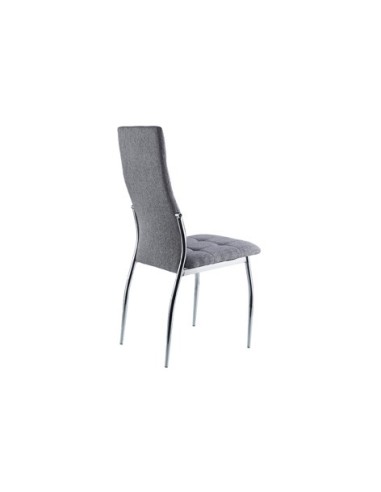SILLA COMEDOR DIANA TEJIDO GRIS / CROMO