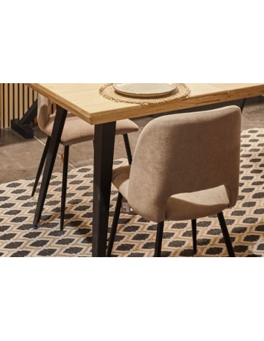 SILLA COMEDOR VENUS TEJIDO BEIGE / NEGRO