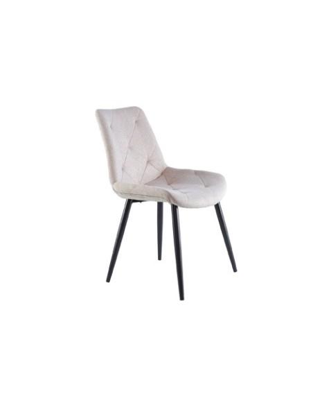 SILLA COMEDOR MARLENE TEJIDO BEIGE / NEGRO