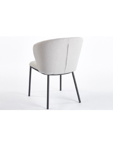 SILLA COMEDOR MARGOT TEJIDO BEIGE / NEGRO