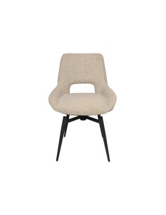 SILLA DE COMEDOR GIRATORIA DARA TEJIDO BEIGE 2