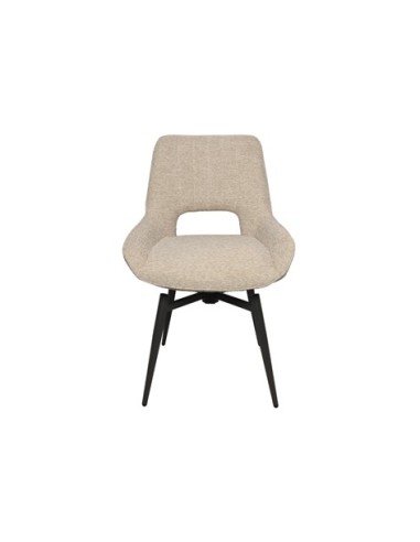 SILLA DE COMEDOR GIRATORIA DARA TEJIDO BEIGE