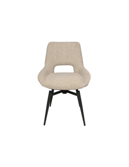 SILLA DE COMEDOR GIRATORIA DARA TEJIDO BEIGE