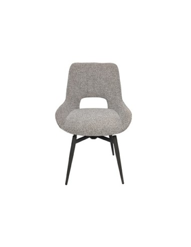 SILLA DE COMEDOR GIRATORIA DARA TEJIDO GRIS