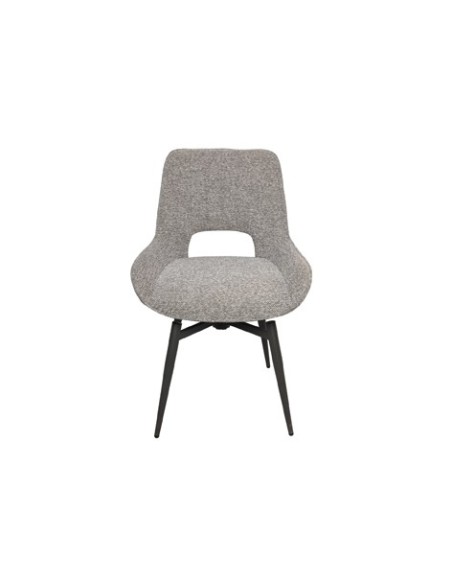 SILLA DE COMEDOR GIRATORIA DARA TEJIDO GRIS
