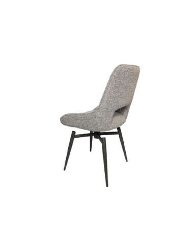 SILLA DE COMEDOR GIRATORIA DARA TEJIDO GRIS
