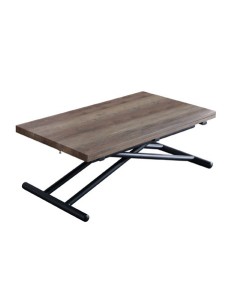 MESA CENTRO ELEVABLE Y EXTENSIBLE UP - DOWN NOGAL / NEGRO 100 x 50 CM