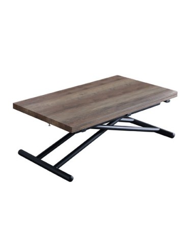 MESA CENTRO ELEVABLE Y EXTENSIBLE UP - DOWN NOGAL / NEGRO 100 x 50 CM